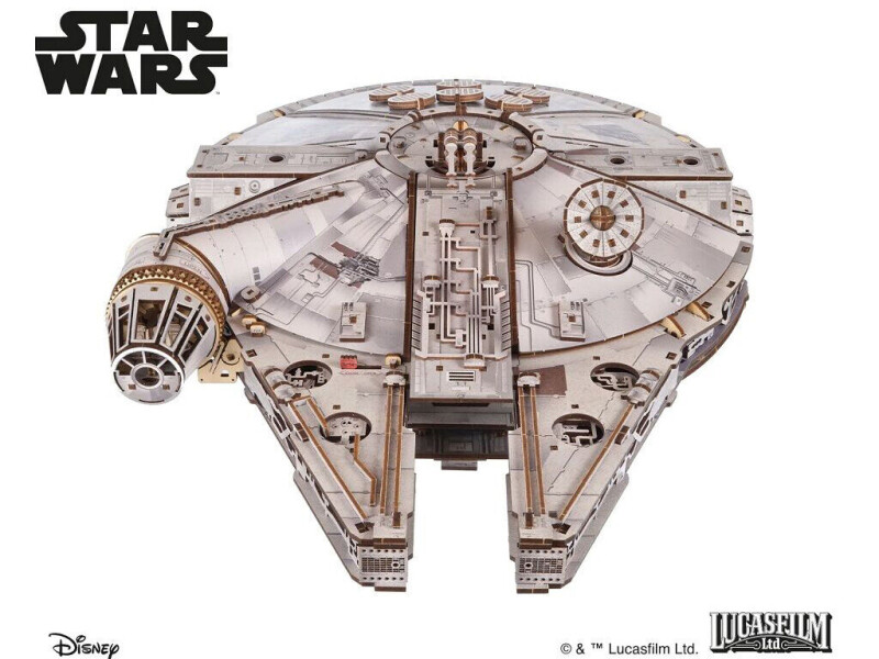 Ugears 3D dřevěná mechanická skládačka Star Wars Millennium Falcon